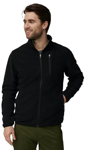 DANISH ENDURANCE Giacca in Pile, Felpa da Uomo con Zip, Invernale, Termica per Trekking e Outdoor, Nero, M
