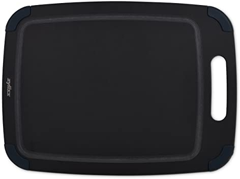 Zyliss Medium Kitchen Chopping Board Made from Recycled Wood Fibre, Non Slip Feet, Juice Grooves, Handle Grip, Easy to Clean, 37cm x 28cm, Dishwasher Safe