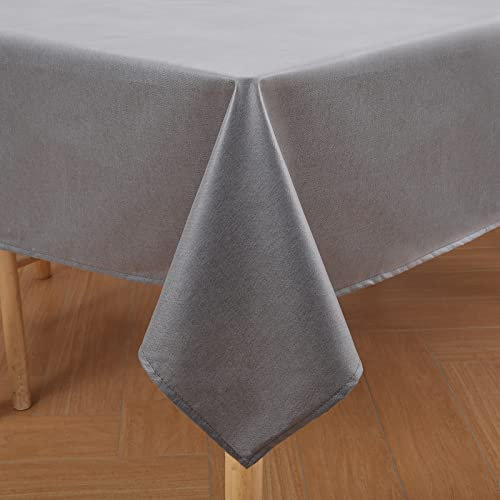 Homaxy Leinenoptik Tischdecke Abwaschbar Lotuseffekt Eckig 100 x 140 cm Tischtuch Leinendecke Wasserabweisend Tafeldecke Tischwäsche Fleckschutz, Dunkelgrau