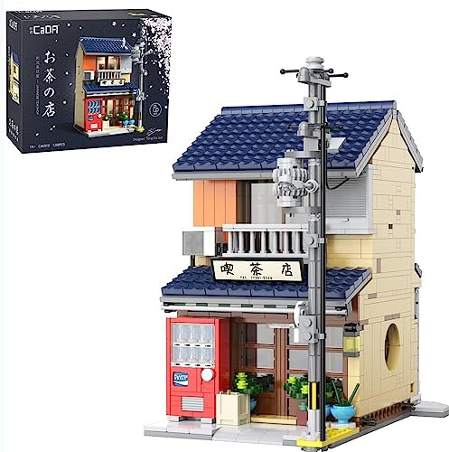 MISINI C66010W Japanese Tea House Bausteine klemmbausteine, 1200 PCS Bricks MOC Street View House Building Kit mit Beleuchtung, neu 2023 (66010)