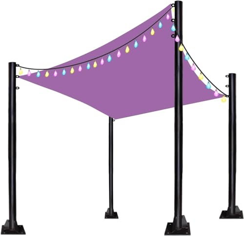 Sonnensegelstangen, 2,7 m, strapazierfähig, für den Außenbereich, Markise, Baldachin, Außenlichterkette für Außenlichterkette, Terrasse, Hinterhof, Hochzeit, 4 Stück