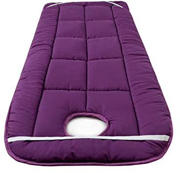 LXJDDLD Materasso per Lettino da Massaggio A Testa Quadrata/Tonda, Cuscino Topper per Lettino da Massaggio per Terapisti Spa, Coprimaterasso Lavabile con Foro di Respirazione,Purple r,70x190cm