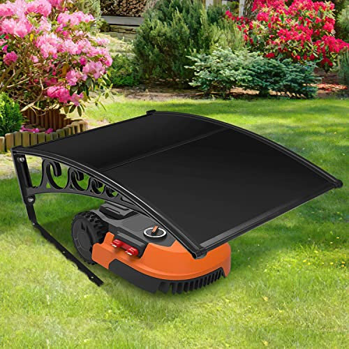 Tubiaz Robots cortacésped de tejado, 106 x 87 x 50 cm, para robot cortacésped, protección contra la lluvia, protección UV (negro)