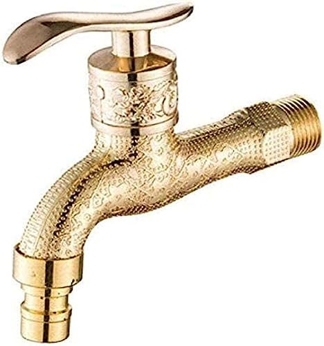 Garten-Wasserhahn, Garten-Wasserhahn, geschnitzte Wandhalterung, Zink, goldene Wasserwand, kleine Wasserhähne, Deko
