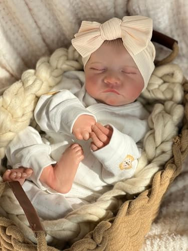 Wisfancy Reborn Puppe Mädchen lebensecht 19 Zoll Silikon Baby Puppe weichen Stoff Körper Neugeborenes Baby Puppen wie echte Baby für Kinder 3+