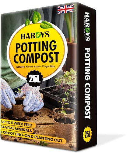 Hardys 25L John Innes No.2 Potting Compost - Special Formula Potting-On Compost | Establishes Strong Healthy Roots | Rich Nutrient Content Soil for Garden & Indoor House Plants