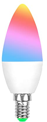 ngnsky WiFi E14 Smart RGBCW Candle Bulb Compatible with Alexa,Google Assistant,SmartThings,App and Voice Control 5W