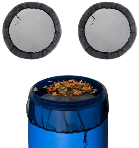 2 Stück Regentonnen Netz, 80cm Hochwertige Regentonne Abdeckung, Verstellbares Regentonnennetz Abdeckung mit Zugkordel, Gegen Mückenlarven in Regentonne Anti Mücken Regentonne Regentonnennetz.