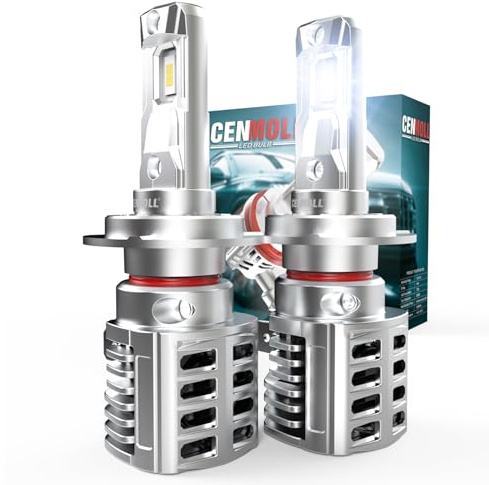 Cenmoll H7 LED-strålkastarlampa, 90W 1 8 000 lm 500 % ljusstyrka 360 graders belysning H7 Canbus felfri 6500K vit trådlös allt-i-ett-design, set om 2