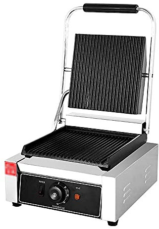 sjdoPulse Grill Press Tostadora Sandwich Máquina Comercial, Prensa Panini Grill, Parrilla Eléctrica Sandwich Press, Temperatura Ajustable 50-300 ℃, Superficie Antiadherente para Cocinar
