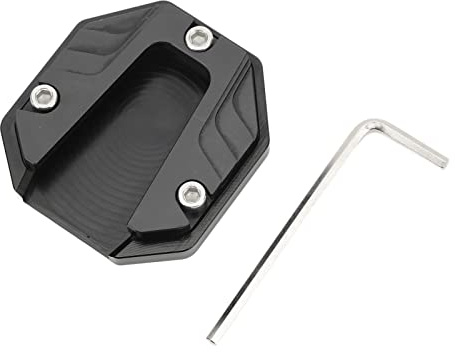 Ejoyous Motorrad Seitenständer Verlängerungsplatte, Aluminiumlegierung Motorrad Seitenständer Unterlage Universal Motorrad Seitenständer Vergrößern Fuß Motorrad Zubehör (Black)