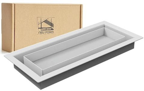 4x10 Inch Floor Register with Tray for Flooring Insert – Heavy-Duty Steel Vent Cover for Floor or Wall – Flush Mount Air Vent – Modern Low-Profile Design – DIY Installation