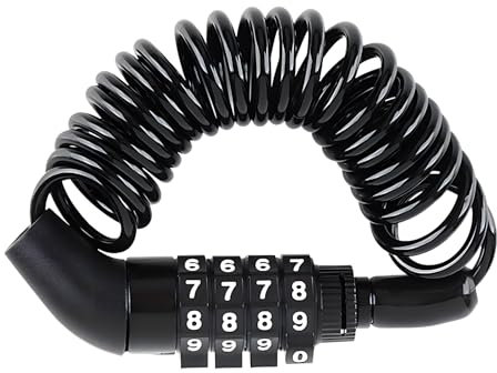 Annlpoy 150cm fahrradschloss zahlenschloss motorrad lang Fahrradschloss Kabelschloss Helmschloss Extra-Langes Zahlenschloss aus Zinklegierung und ABS, für Fahrradhelm, Motorradhelm, Kinderwagen