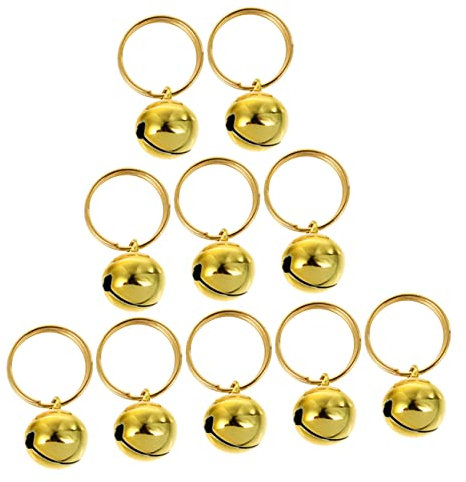 POPETPOP 10 Stück Haustier Glocke Hunde -haustierhalsbänder Breakaway Kleine Glöckchen Zum Basteln Bärenglocke Klimpern Hochzeitsglocken Auto Kragen Cool Wurf Golden Rostfreier Stahl
