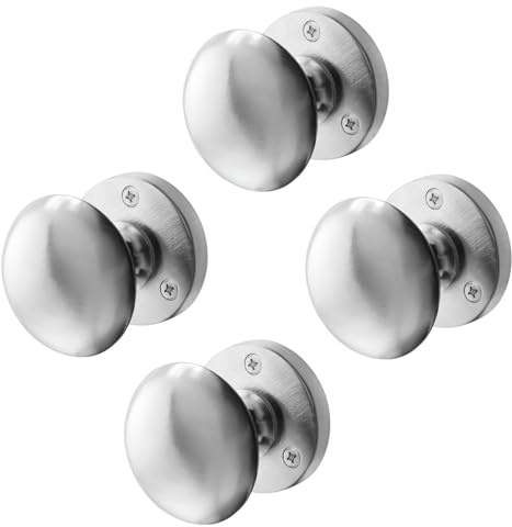 EAI Satin Chrome Door Knobs, 2 Pairs - Victorian