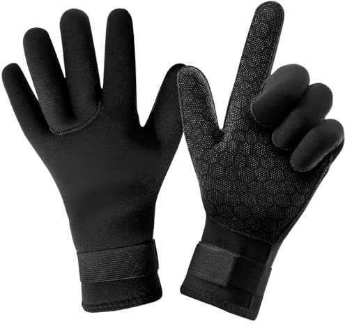 Guittly 5mm Wetsuit Glove Swimming, Neoprene Gloves Diving Adult, Wear-resistant Thermal Diver Gloves for Cold Water Snorkelling Motorboat (L)