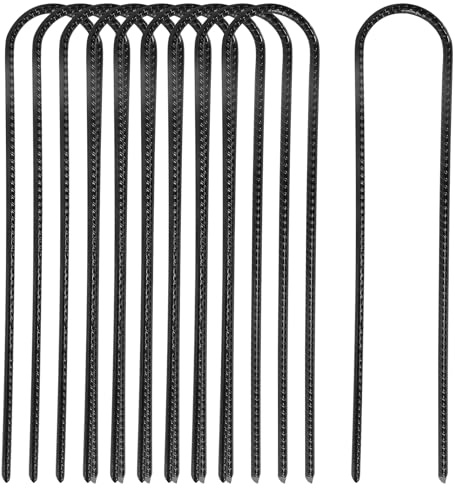 10 anclajes de suelo, trampolín de 30 cm, anclajes para suelo, anclajes en forma de U para tienda de campaña, ganchos de suelo para plantas, barra de refuerzo, estacas de tienda de campaña para
