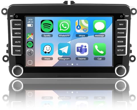 ACAVICA 4+64GB 7 Zoll Bluetooth Autoradio mit Bildschirm für Golf 5 6 VW Polo T5 Passat Touran Seat mit Navi WLAN FM DAB, 2 DIN Auto Radio Android 15, Wireless Apple Carplay & Android Auto