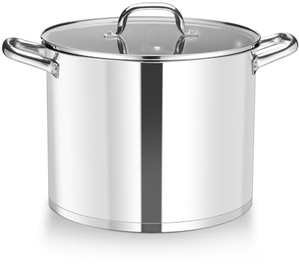 HaWare 14.1L Stock Pot, Large Tri-Ply Bottom Stainless Steel Soup Pot-28cm