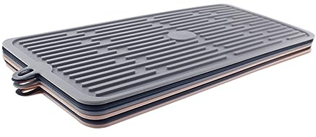 VINTORKY Alfombrilla de Drenaje de Silicona para Cocina Estera de Secado con Ranuras Profundas para Escurrir Resistente y Duradera