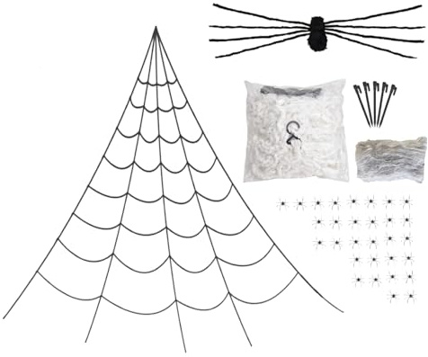 Filvczt Ragnatela Halloween,Decorazioni Ragno | Grande Per Feste Interno Esterno Villetta Casa Giardino Portico