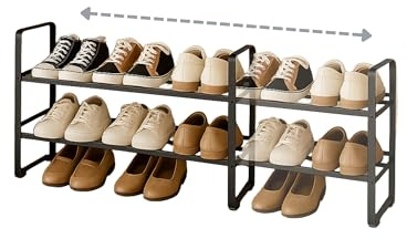 ABB4US Zapatero Extensible 2 Niveles Metal | 16 Pares | 65-115 cm