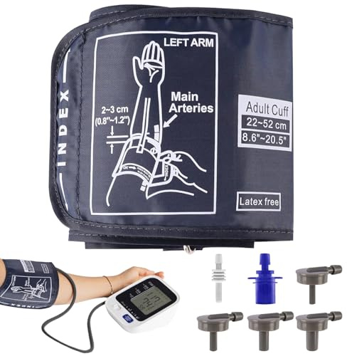 Manguito Tensiometro De Brazo Grande, Circunferencia Del Brazo 22-52 Cm, Con 6 Conectores, Compatible Con La MayoríA De Los Monitores De PresióN Arterial