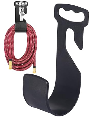 yakermur Soporte para manguera – Colgador de manguera de agua montado en la pared para patio exterior – Gancho organizador de almacenamiento de tuberías al aire libre para lavado de vehículos, camino