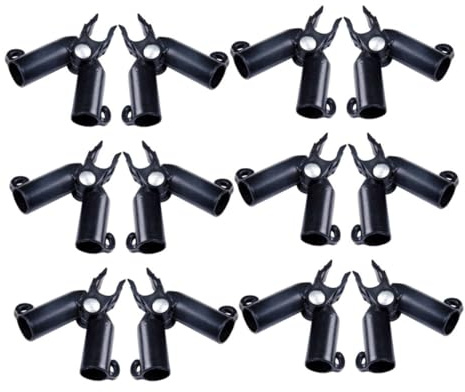 GARIOUANS Conectores De Varilla De Plástico para Plantas De Jardín, Soporte para Estacas De 16 Mm, 12 Unidades, Clips Resistentes para Enrejado y Cultivo De Tomates