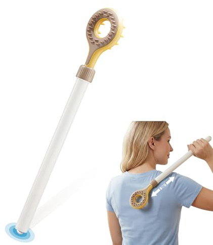 Rascador de espalda telescópico, mano rascador extra estable con varillas reforzadas y perlas de masaje, Portátil Espalda Rascador, para hombres y mujeres