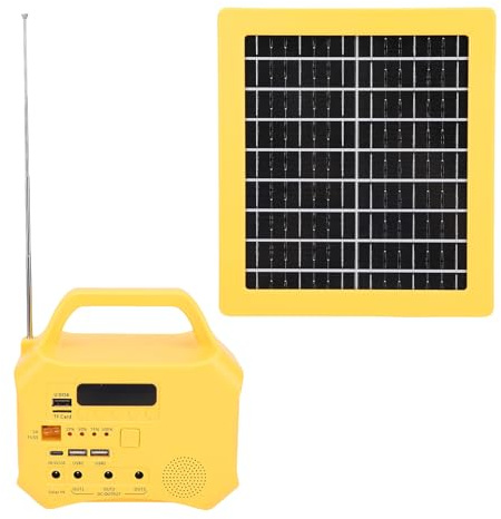 Tomvorks Generatore Portatile Solar Power Station 6000 MAh con Pannello Solare da 5 W Porte USB Torcia a LED Fonte di Alimentazione a Lunga Durata per Uso di Emergenza Casa/esterno Monocristallino