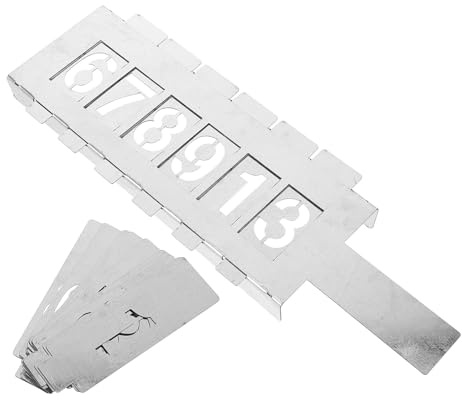 Genérico Plantillas de Números Huecas de Hierro Galvanizado para Pintura Aerosol Tamaño 3 CM Set Reutilizable de 10 Piezas para Manualidades y Bricolaje Exposiciones y Centros