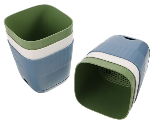 GALPADA Lot de 6 Petits Pots en Plastique Épais pour Plantes Grasses avec Système de Drainage Jardinières Colorées pour Succulentes Cactus et Orchidées Usage Bureau et Intérieur