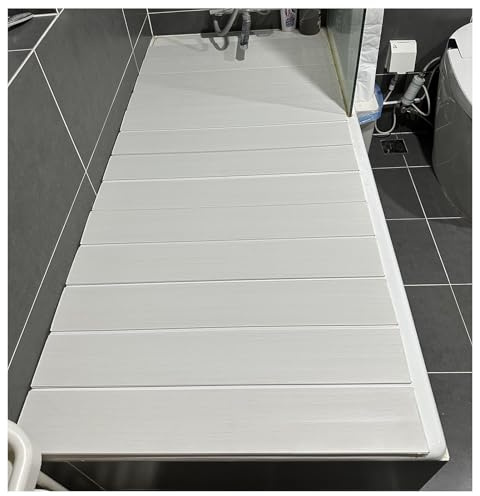 Cubierta plegable para bañera, estante de baño ajustable, panel a prueba de polvo, tapa aislante, bandeja de bañera versátil ideal para relajarse