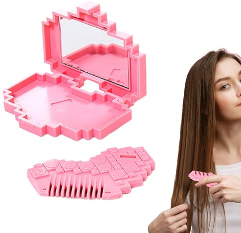 Split Hair Trimmer - Bang Scissors Brush with Mirror,Heart Shaped Split End Cutter,for Travel Outdoor Home Daily Routine Personal Grooming Quick Maintenance