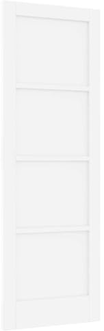 Puerta interior blanca 73,5 x 211 cm madera contrachapada de pino | Puerta corredera, ahorro de espacio, diseño rústico, montaje de bricolaje, fácil mantenimiento