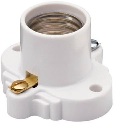 Legrand Pass & Seymour S752WCC10 660W 250V Medium Base A26 Lampholder, Cleat Sockets, Front Wire, White (1 Count)