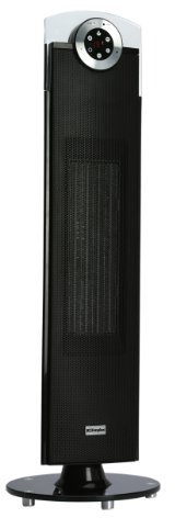 Dimplex DXSTG25 Studio G 2.5 kW Ceramic Tower Heater, Portable Electric Freestanding Ceramic Fan Heater, Motorised Oscillation, Floor Standing with Timer & Remote Control, for Home or Office – Black