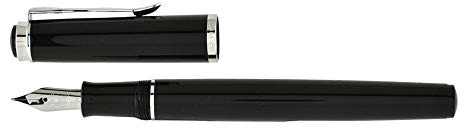 Pelikan Classic P205 Cartridge Fill Fountain Pen, Black, Silver Trim, Medium (930859GB)