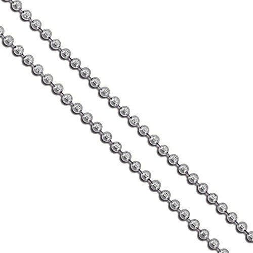 Sac Silver Stainless Steel Military Ball Bead Chain 2mm Dog Tag Link Pallini Necklace 30