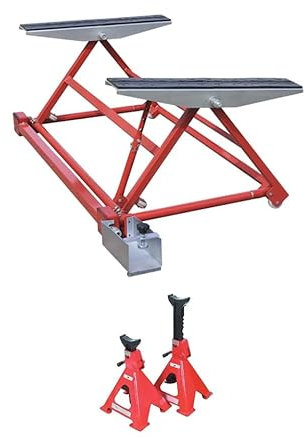 EQUIPEMENT EXPRESS SICOBA Pont élévateur, Mini Pont Mobile Basculant pour Levage Auto 1500 kg 1,5T+ 1 Paire de chandelles 3T