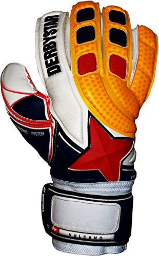 Derbystar herr Vulcano torwarhandskar Weiß/Orange/Blau 10