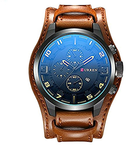 CURREN Men Watch Military Quartz Waterproof Leather Sport Relogio Masculino