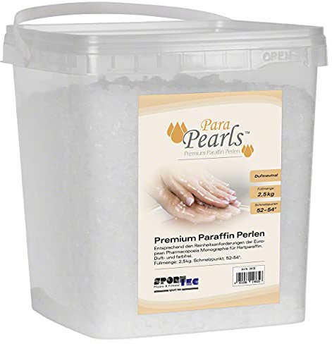 Sport-Tec ParaPearls Paraffin Perlen im Eimer, 52-54 °C, 2,5 kg, neutral, Paraffinwachs
