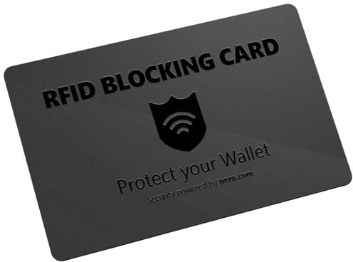 Nero El Original: RFID Blocker Tarjeta NFC Protección | Protección contra el Robo de Datos | Protección de Tarjetas de crédito | Tarjetas de Bloqueo para Cartera, Tarjeta bancaria, DNI, Pasaporte |