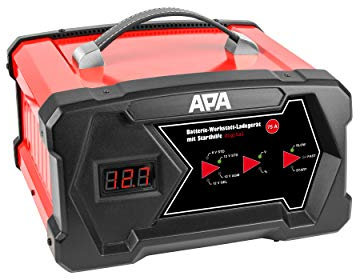 APA 16631 Werkstatt Batterie-Ladegerät, mit Starthilfe, digital, 6/12V, 12A