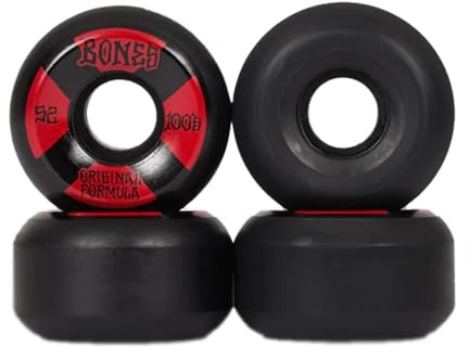 Bones 100's #4 V5 Sidecut - Ruote per skateboard, 52 mm, colore: Nero