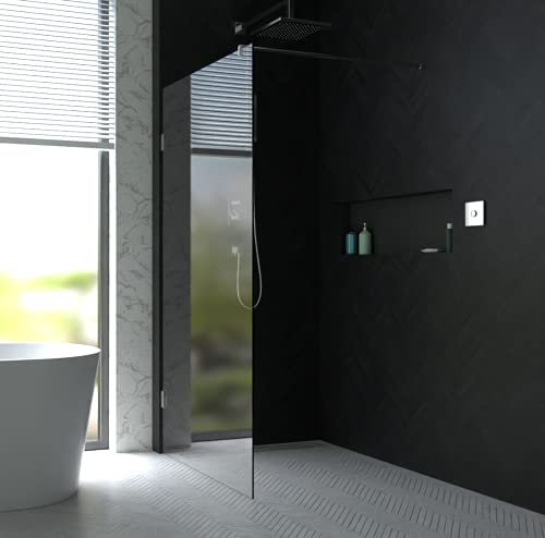 Walk-In Dusche | Ganzglasdusche | Rahmenlose Duschkabine | 6 mm ESG | 120 cm x 200 cm | Beschlag-Oberfläche: Edelstahl-Optik