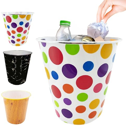 BARGAINS-GALORE 2 X Plastic Dust Waste Bins - Rubbish Paper Disposal | For Home, Office, & Bedroom, Round Bathroom Bin, Multi Purpose Household General Waste, Strong Durable | Set Of 2