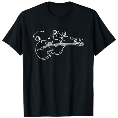 Kontrabass tanzende Stockfigur Kontrabass Musiker T-Shirt